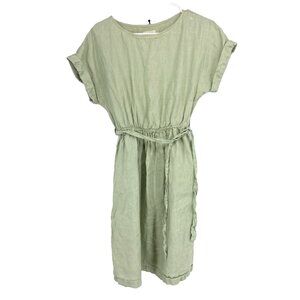 OFFON Clothing Women S Linen Dress Fit & Flare Mint Green Lightweight Breathable